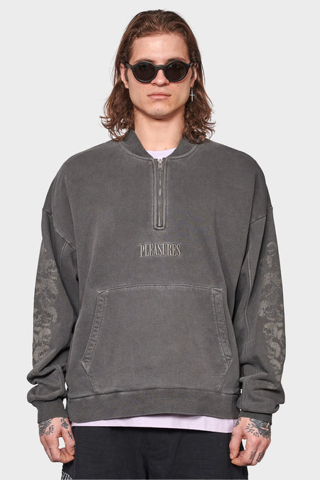 men#@Кофта SKULL SPIRAL QUARTER ZIP чорна