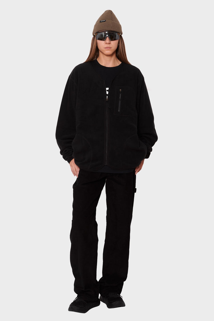 women#@Кардиган FLEECE CARDIGAN ZIP-UP чорний