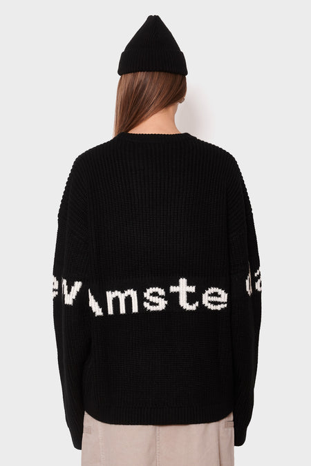 women#@Светр NAME CREW KNIT чорний, купити онлайн в магазині.