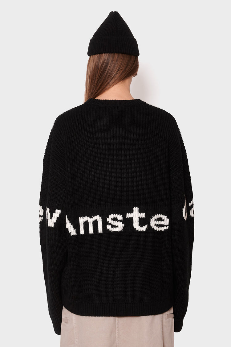 women#@Светр NAME CREW KNIT чорний