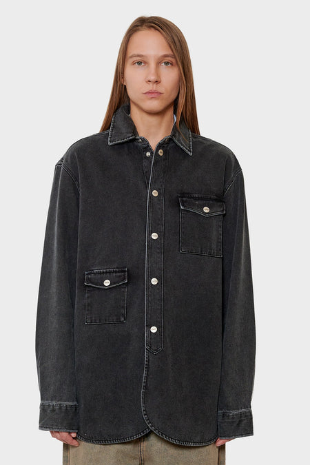 women#@Сорочка ARMY OVERSHIRT темно-сіра
