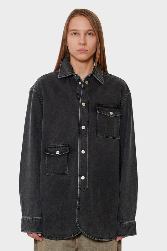 women#@Сорочка ARMY OVERSHIRT темно-сіра