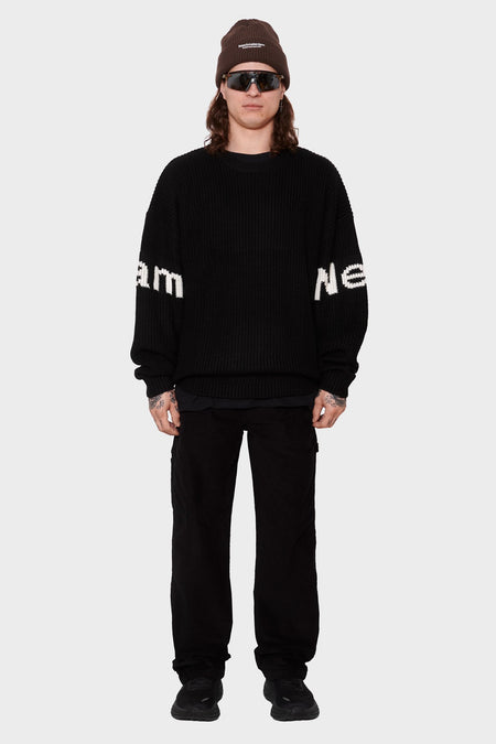 men#@Светр NAME CREW KNIT чорний, купити онлайн в магазині.
