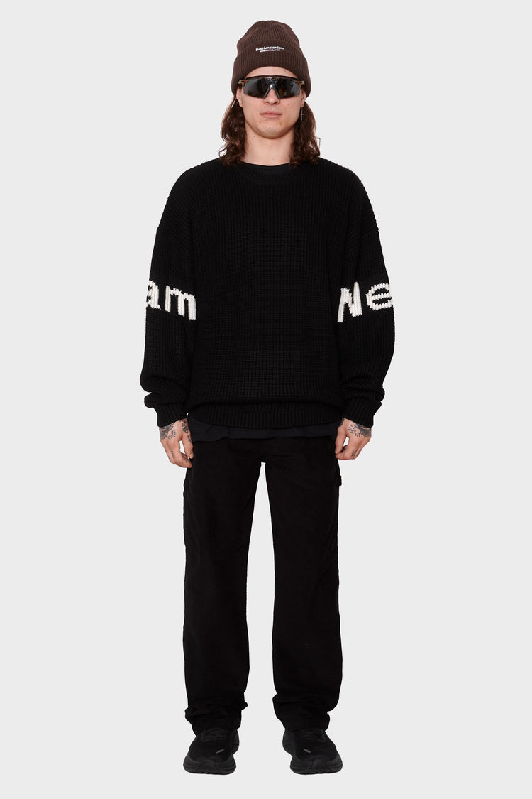 men#@Светр NAME CREW KNIT чорний