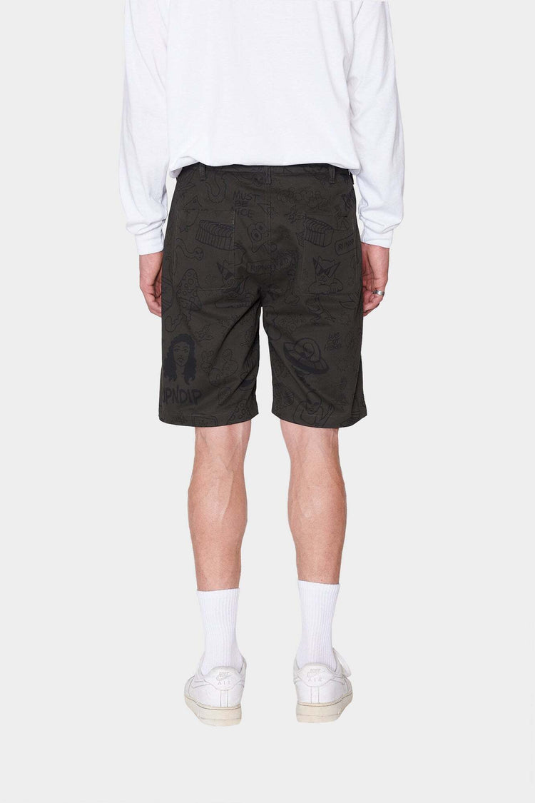 Шорти NERM DOODLE TWILL шоколад