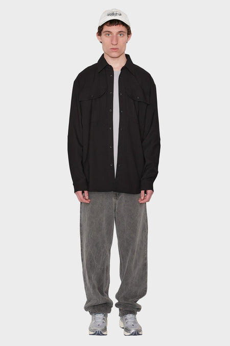 men#@Сорочка WOOL-MIX чорна