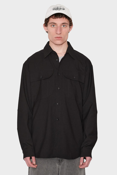 men#@Сорочка WOOL-MIX чорна