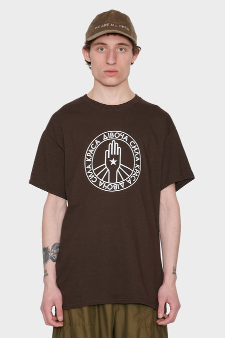 men#@Футболка КРАСА ДІВОЧА СИЛА. Коричнева.