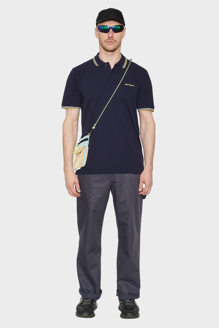 Футболка-поло SCRIPT EMBROIDERY POLO темно-синя, купити онлайн в магазині.