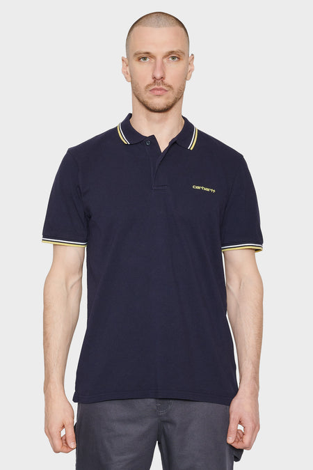 Футболка-поло SCRIPT EMBROIDERY POLO темно-синя, купити онлайн в магазині.